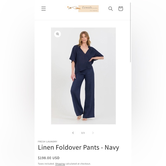 Dark blue wide bottom pants - Picture 4 of 4